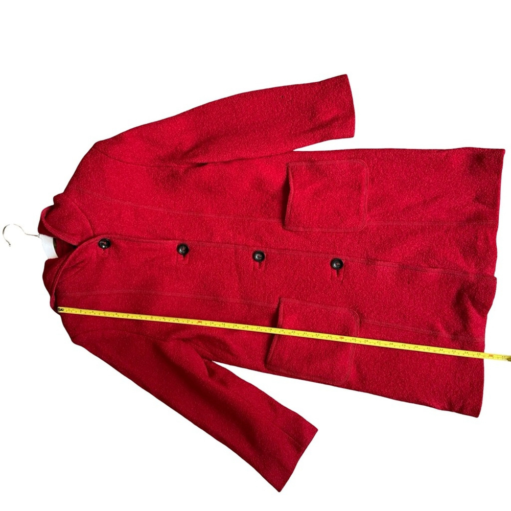 Gerry Weber Edition Red Hooded 100% Virgin Wool Trench Coat Size S M Winter - Picture 6 of 16